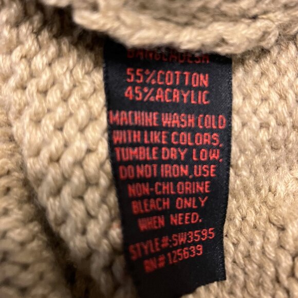 Yoki Womens Cable Knit Cardigan Sweater Tan Size Medium🙂 - Picture 3 of 7